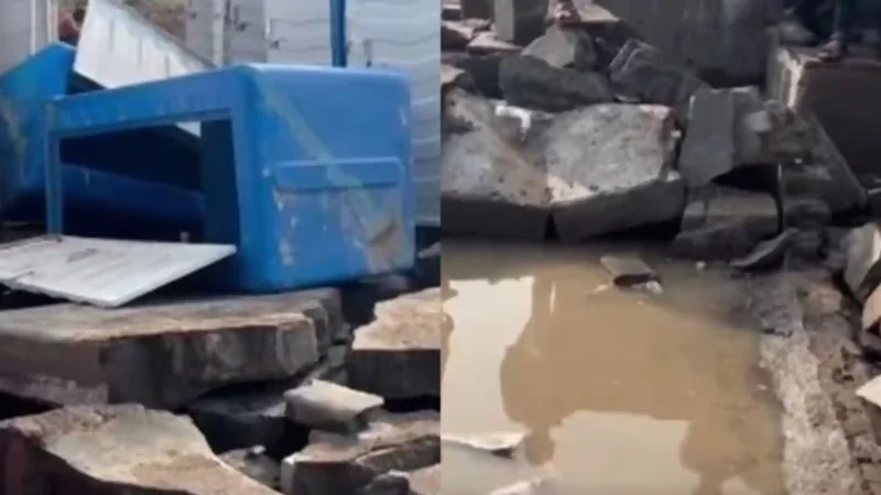 Water Tank Collapses In Bhosari Pune