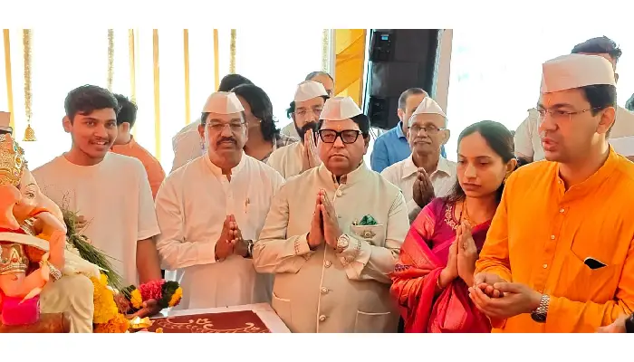 Pune Festival's Bappa | Ceremonial installation of the Pune Festival's Bappa; rituals performed by PMRDA Commissioner Abhijit Chaudhari and his wife.