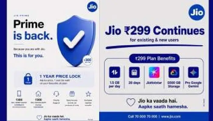 Jio Prime News | Jio Prime: No worries about recharge becoming expensive for a year at 300