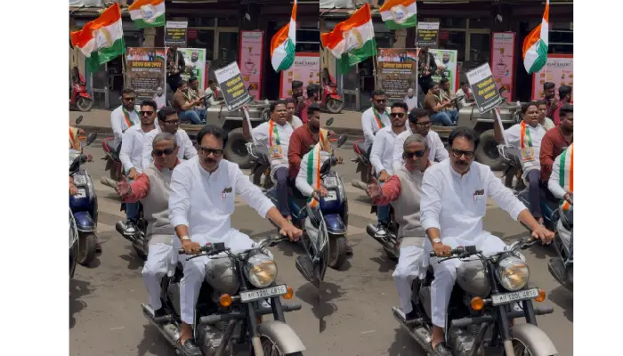 Pune NCP (SP) Rally | 'Tiranga' two-wheeler rally organized by the NCP (Sharadchandra Pawar) in Pune to champion the rights of the unemployed; enthusiastic response from the youth.