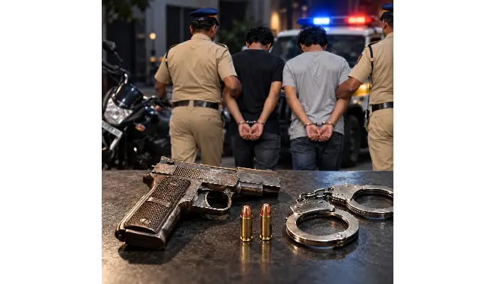Pune Crime News | Pune: Two arrested, including a seasoned criminal, for carrying an illegal pistol; homemade gun and two live cartridges seized