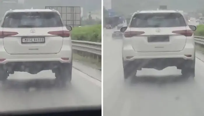 Wakad Pune Crime News | Wakad police arrested the owner who was hiding the Fortuner's number plate; the Fortuner fitted with a device to reveal the number plate was seized