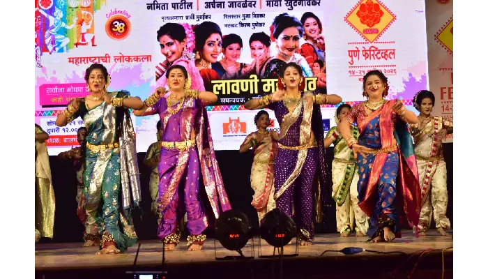 Pune Festival 2026 | Lavani Extravaganza at Pune Festival; A vibrant performance set to the rhythmic beats of the dholki and the enchanting jingle of ghungroos