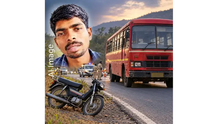 Satara Accident News | Horrific accident on Satara-Latur highway! Two killed in a collision between an ST bus and an M80; 29-year-old man's family devastated